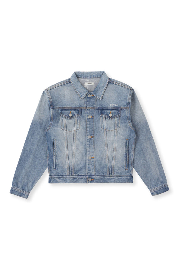 Stone Wash Denim Jacket Blue