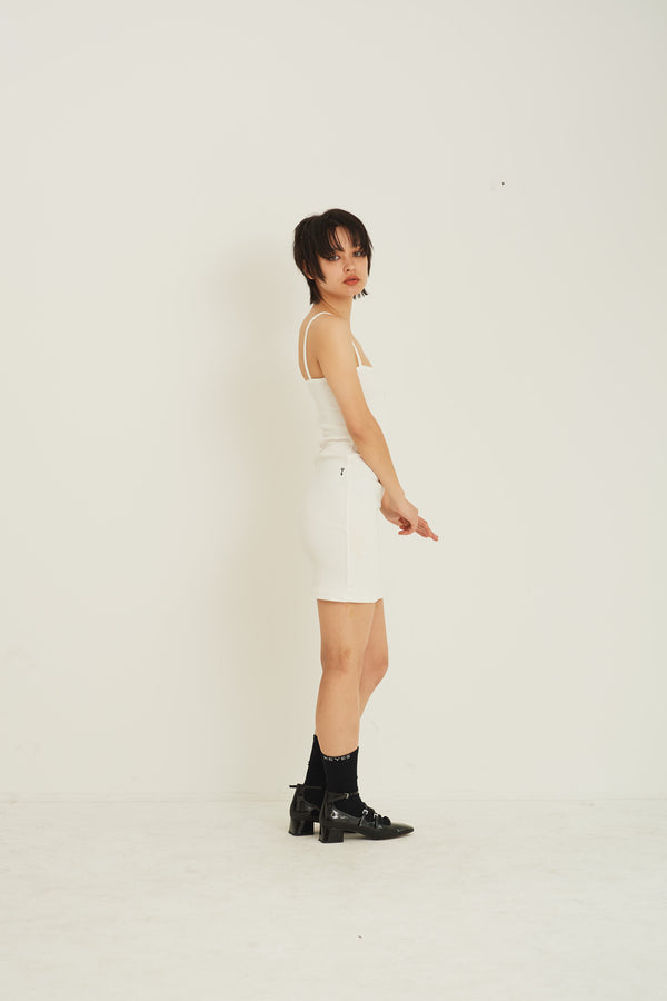 Body Fit  Rib One Piece White
