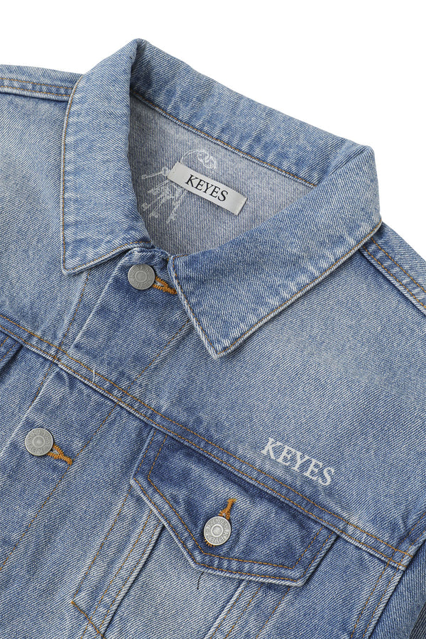 Stone Wash Denim Jacket Blue