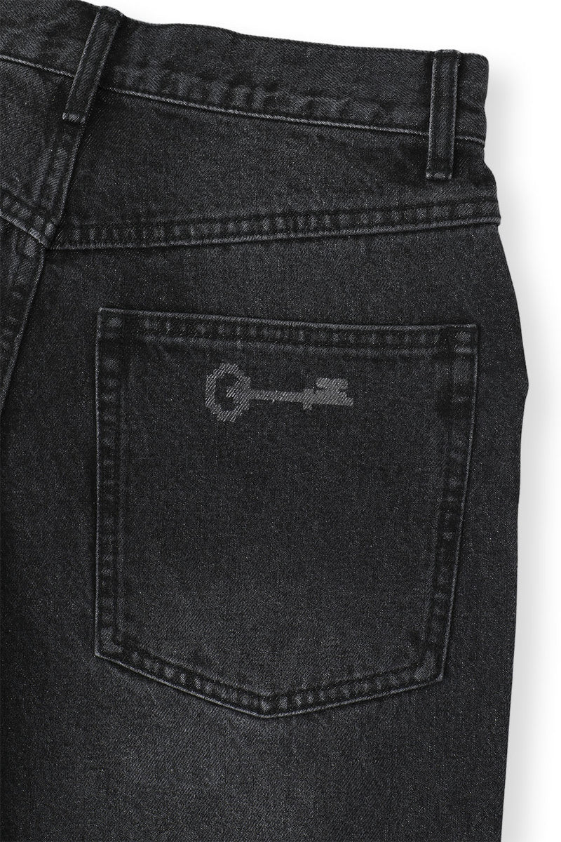Stone Wash Saide Zip Denim Pants Black – KEYES Stone Wash Saide Zip Denim Pants Black – KEYES
