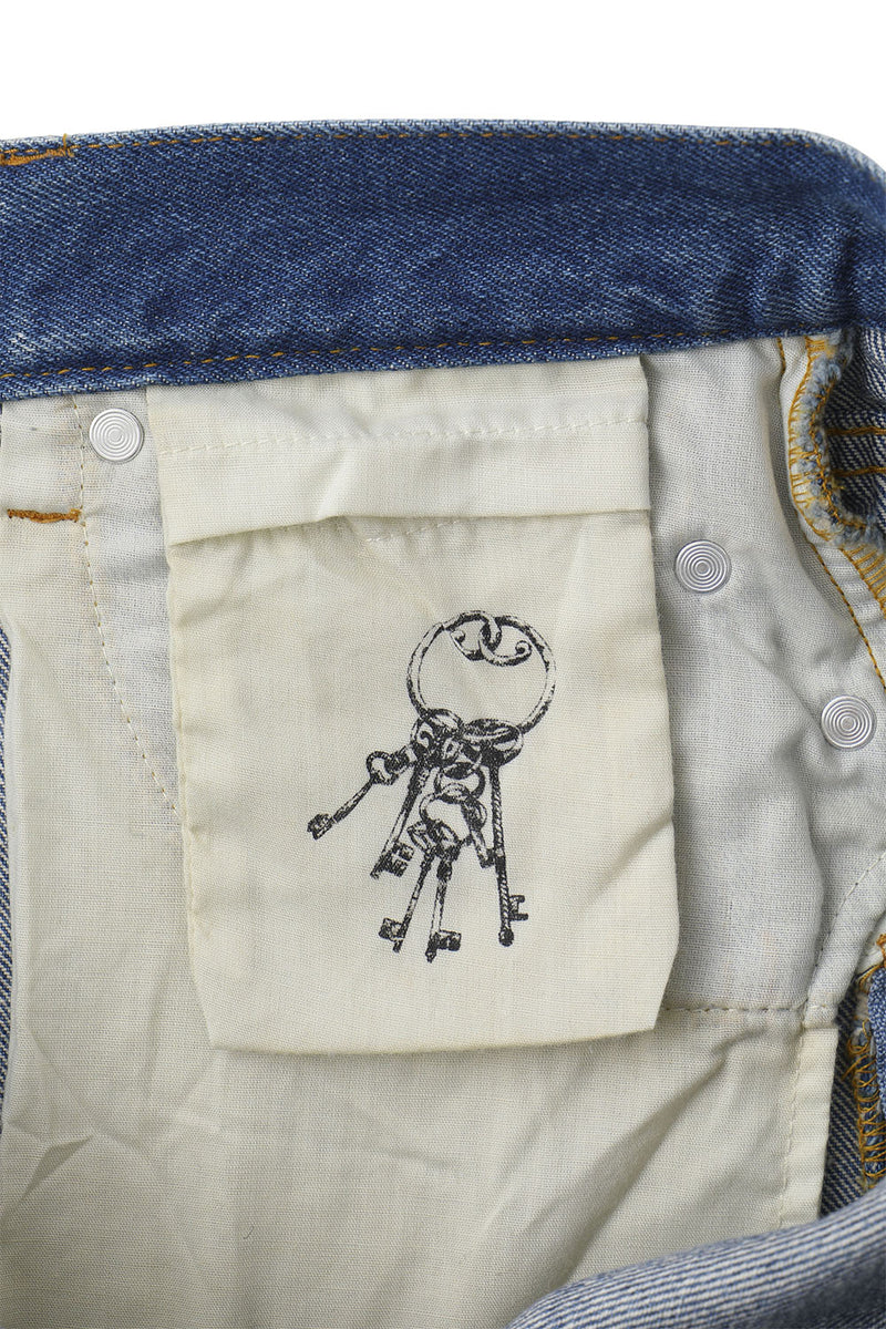 Stone Wash Saide Zip Denim Pants Blue – KEYES