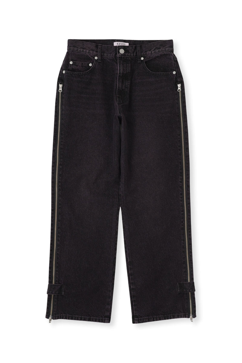 大人気★AAKAM★Rhinestone Washed Denim Pants(黒/追跡O) LAST NEST(ラストネスト)商品ページ - Rhinestone Coating Denim