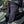 Load image into Gallery viewer, Stone Wash Saide Zip Denim Pants Black