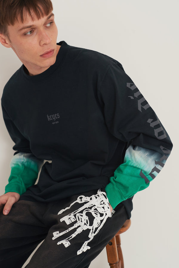 Arm Gradation Long Tee Black