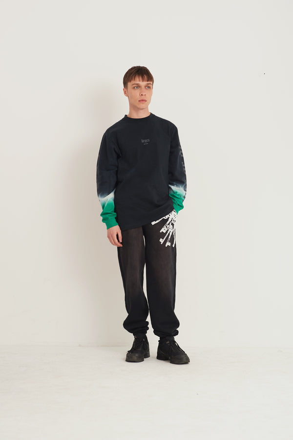Arm Gradation Long Tee Black