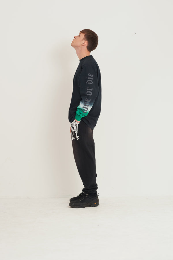 Arm Gradation Long Tee Black