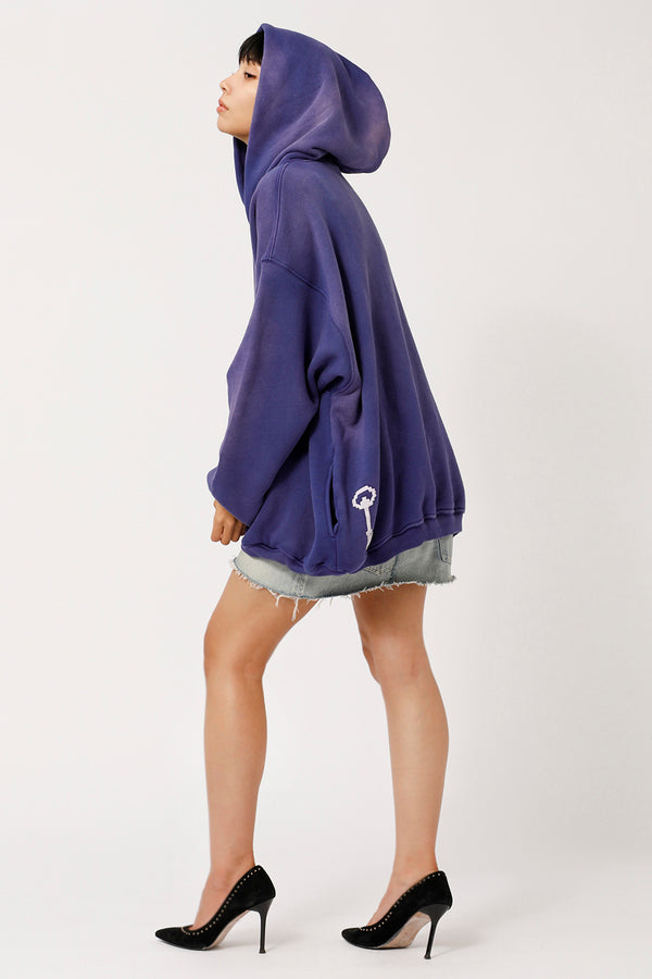 GROOVE ALL NIGHT Stone Wash  Hoodie Purple