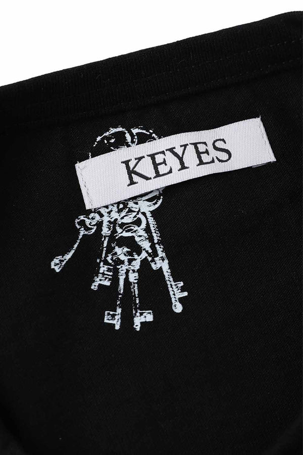 Pixel Key Embroidery Short Length TEE Black