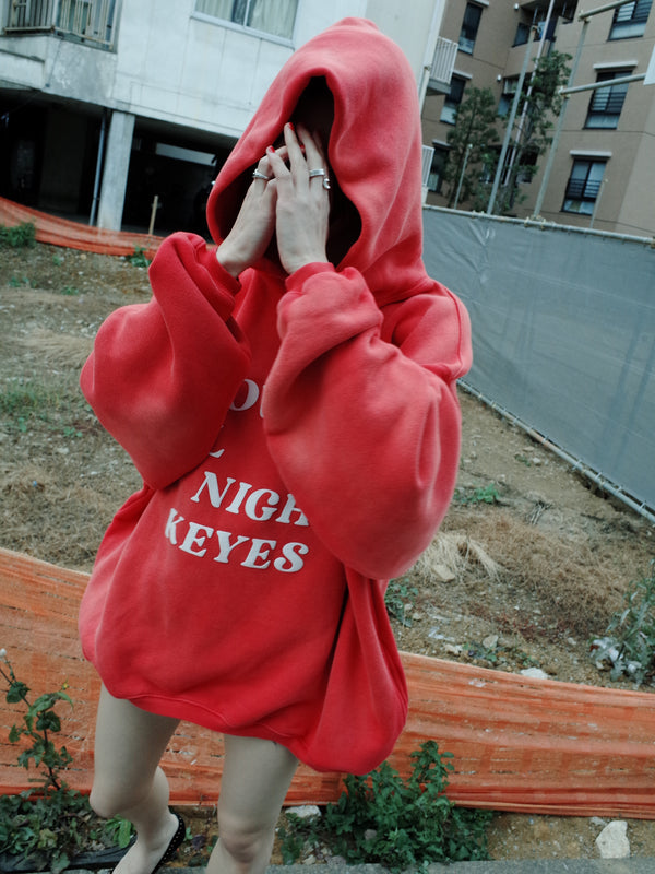 GROOVE ALL NIGHT Stone Wash  Hoodie Red